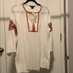 French Connection Embroidered Smock Top